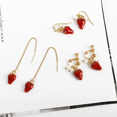 new fashion hot sale Sweet  cute fashion  strawberry soft  long earrings nihaojewelry wholesale