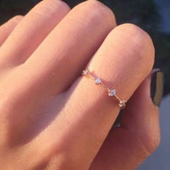 Korea simple style 4 small broken diamonds exquisite ring jewelry wholesale nihaojewelry