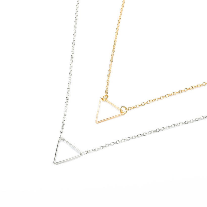 Bijoux Fantaisie Colliers | Gomtrique Bijoux Populaires Simple Triangle Pendentif Collier De Mode Cratif Chandail Creux Chane En Gros Nihaojewelry - YE09566