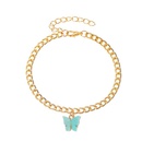 new simple summer beach footwear color acrylic butterfly anklet metal thick chain footwear wholesale nihaojewerlypicture12
