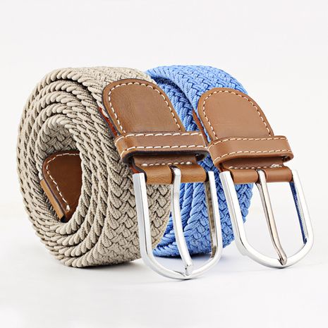 Monochrome series canvas belt unisex elastic belt four seasons pants belt wholesale nihaojewelry's discount tags