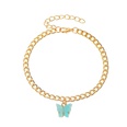 new simple summer beach footwear color acrylic butterfly anklet metal thick chain footwear wholesale nihaojewerlypicture15