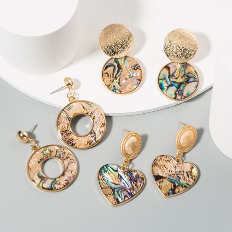 hot fashion round heart-shaped earrings color resin alloy earrings ear jewelry wholesale nihaojewelry's discount tags