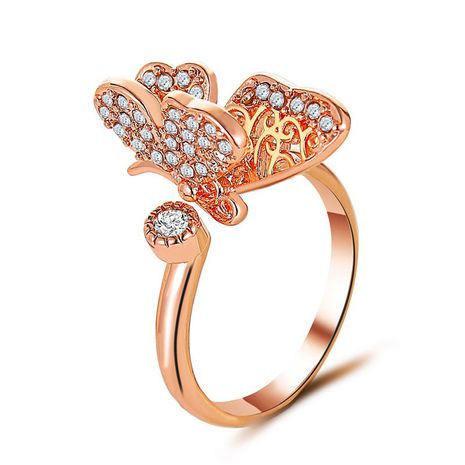 mode exquis plein diamant ouvert papillon anneau dames bijoux de luxe en gros nihaojewelry's discount tags