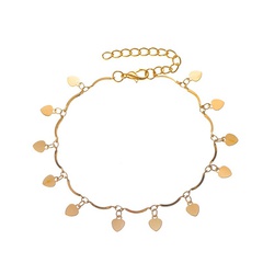 Été nouveau gland amour bracelet de cheville simple multicouche amour pendentif pied chaîne vente chaude en gros nihaojewelry