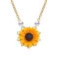 Ornament CrossBorder New Arrival Fashion Sunflower Necklace Leaves Flowers Europe and America Creative Womenpicture14