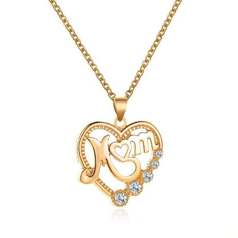 collier diamant maman coeur diamant collier cadeau lettre d'amour collier en gros nihaojewelry's discount tags