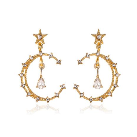 new fashion  exaggerated star moon earrings earrings ladies long star earrings wholesale nihaojewelry NHMO234007's discount tags