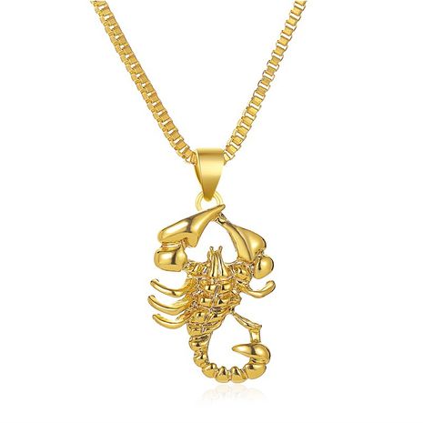 nouveau collier hipster imitation or scorpion pendentif collier style hip hop creux collier chaîne de chandail en gros nihaojewelry's discount tags