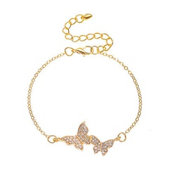 new bracelet flash diamond butterfly bracelet simple full diamond double butterfly bracelet wholesale nihaojewelry
