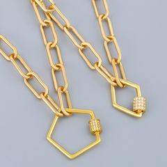 exaggerated thick chain necklace geometric diamond clavicle chain necklace wholesale nihaojewelry