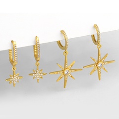 star earrings Korea popular diamond octagonal earrings long earrings wholesale nihaojewelry