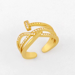 vente chaude mode ongle anneau diamant anneau ouvert en gros nihaojewelry