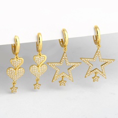 new fashion creative pentagram love earrings simple trend women's earrings wholesale nihaojewelry