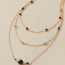 new fashion black bead necklace creative diamondset chain rice bead multilayer necklace wholesale nihaojewelrypicture7