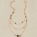 new fashion black bead necklace creative diamondset chain rice bead multilayer necklace wholesale nihaojewelrypicture9