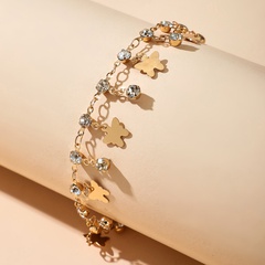 creative rhinestone butterfly jewelry new popular shiny tassel diamond element butterfly anklet wholesale nihaojewelry