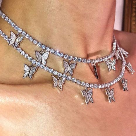 bijoux de mode super fée clavicule chaîne collier simple simple couche diamant collier en gros nihaojewelry's discount tags