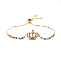 fashion jewelry copper micro-set zirconium crown adjustable bracelet wholesale nihaojewelry