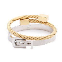 jewelry stainless steel Roman alphabet square braided open bracelet men's bracelet set wholesale nihaojewelry