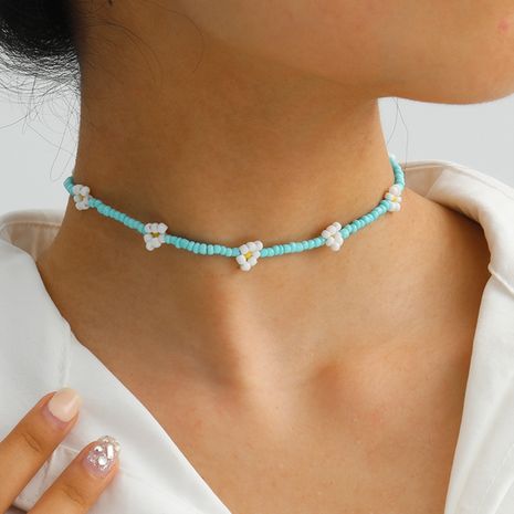 bijoux de mode couleur ornements ethniques perlés perles de riz créatives tissé petit collier marguerite en gros nihaojewelry's discount tags