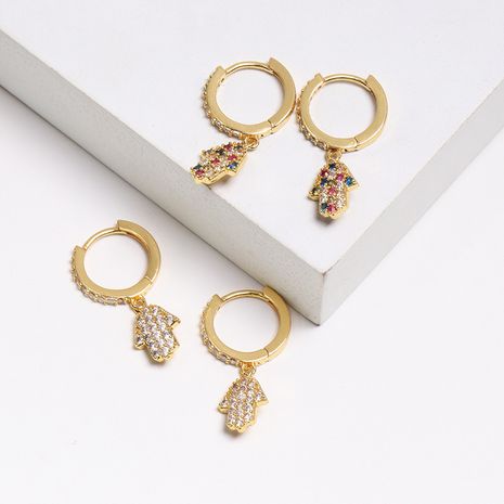 fashion style diamond-set zircon palm earrings fashion creative design ear buckle wholesale nihaojewelry's discount tags