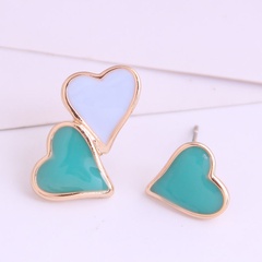 Boutique Korean fashion sweet OL hit color love asymmetric earrings wholesale nihaojewelry