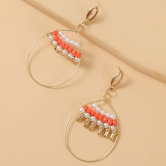 Bohemian handmade geometric rice bead earrings earring trend  water drop pearl earrings jewelry wholesale nihaojewelry