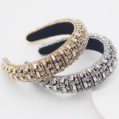 fashion style baroque square diamond geometric headband exaggerated hair accessories wholesale nihaojewelry