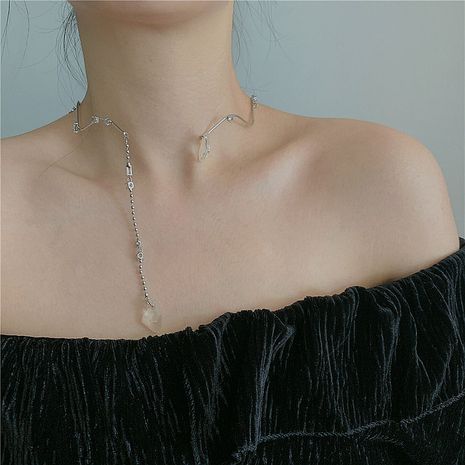 ras du cou en métal cristal diamant forme de vague collier de style collier en gros nihaojewelry's discount tags