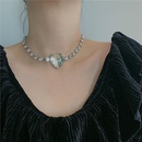 Korean necklace flash diamond big love full diamond pendant neck chain short clavicle chain choker wholesale nihaojewelrypicture12
