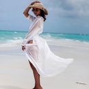 nouvelle mode sexy blanc jacquard point crme solaire cardigan vacances plage veste robe maillot de bain bikini en gros nihaojewelrypicture8
