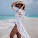 nouvelle mode sexy blanc jacquard point crme solaire cardigan vacances plage veste robe maillot de bain bikini en gros nihaojewelrypicture11