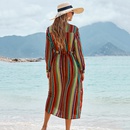Nouvelle rayonne couleur rayure ceinture robe longue plage jupe vacances crme solaire bikini chemisier maillot de bain en gros nihaojewelrypicture18