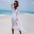 nouvelle mode sexy blanc jacquard point crme solaire cardigan vacances plage veste robe maillot de bain bikini en gros nihaojewelrypicture12