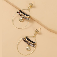 geometric water drop handmade shell beaded earrings trend woven crystal earrings jewelry wholesale nihaojewelry