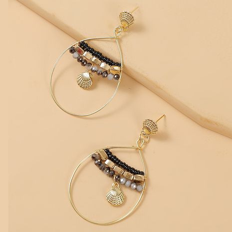 geometric water drop handmade shell beaded earrings trend woven crystal earrings jewelry wholesale nihaojewelry's discount tags