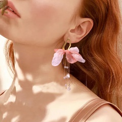 new fashion  bowknot women's earrings long fabric tassel earrings nihaojewelry wholesale