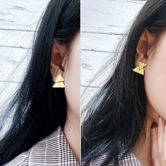 triangle double-layer earrings dual-use earrings jewelry wholesale nihaojewelry