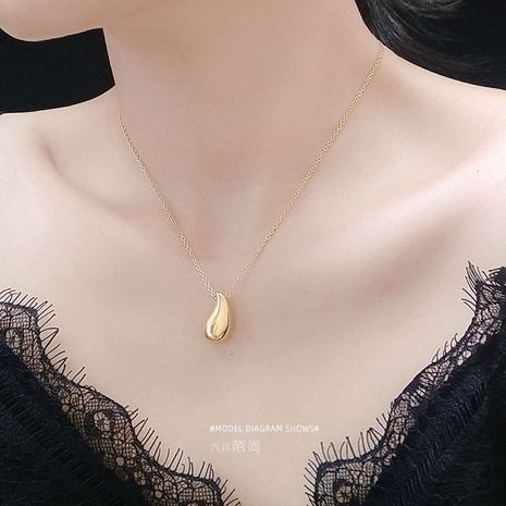 Shaped large medium and small water drop necklace pendant texture clavicle necklace wholesale nihaojewelry's discount tags