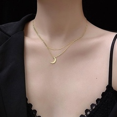 Double Clavicle Necklace Titanium Steel Plated 18K Real Gold Non-Fade Titanium Steel wholesale nihaojewelry
