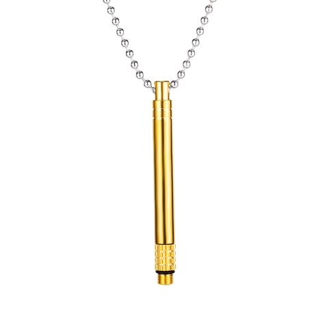 nouvelle mode Titanium Acier Collier Rock Street Populaire Cylindrique Pendentif en gros nihaojewelry's discount tags