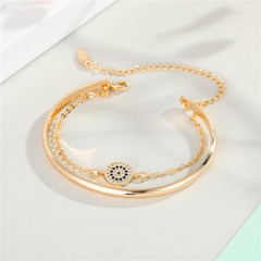 zircon eye bracelet new gold-plated diamond chain opening cuff eye bracelet wholesale nihaojewelry