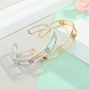 Color zircon eye bracelet new gold plated diamond drop oil bangle bracelet wholesale nihaojewelry NHGO235279picture7