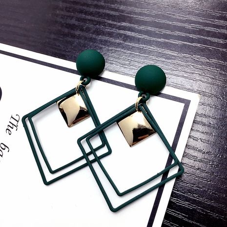 New geometric square square earrings retro long paragraph exaggerated earrings wholesale nihaojewelry's discount tags