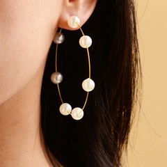 new pearl circle earrings trendy fashion exaggerated pearl earrings wholesale nihaojewelry