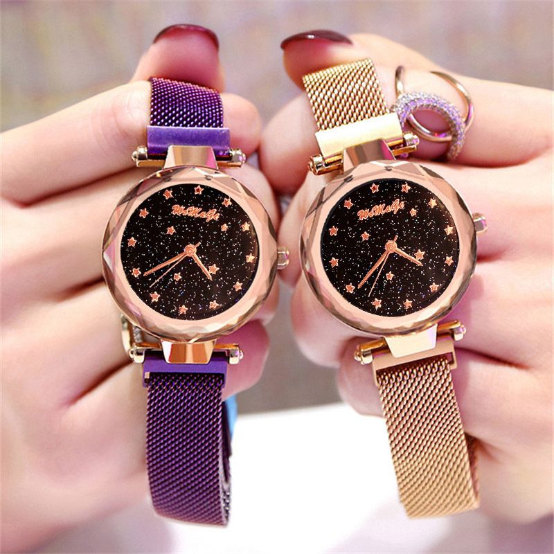 Fashion Magnet Watches Glittering Stars Pentagrams Literal Fashion Ladies Bracelet Watch wholesale nihaojewelry