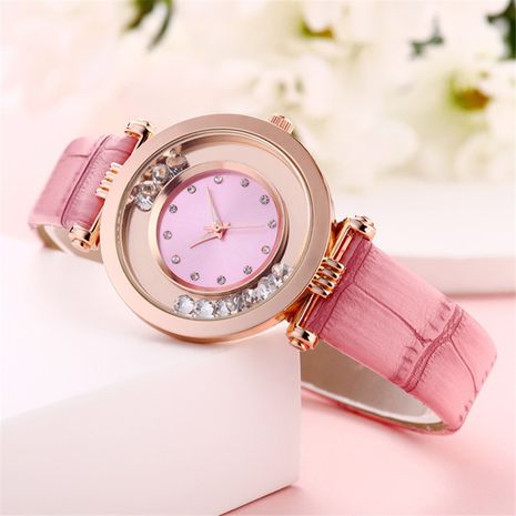 Reloj de mujer de cuarzo de bola que fluye brillante de moda Estilo coreano Slub Belt Reloj de moda de mujer al por mayor nihaojewelry's discount tags