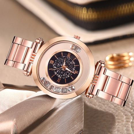 correa de acero relojes de moda de color rosa brillo de las mujeres relojes de moda caliente venta de correa de acero al por mayor nihaojewelry's discount tags