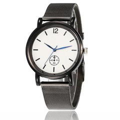 Fashionable simple ladies watch gun black belt blue needle quartz decorative watch wholesale nihaojewelry